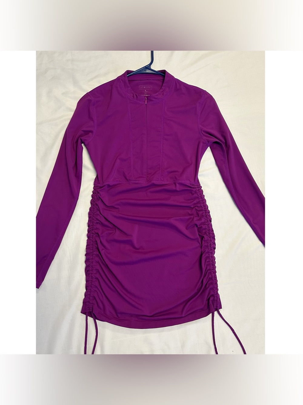 Athleta Dress/Top with adjustable side ties and long sleeves size S